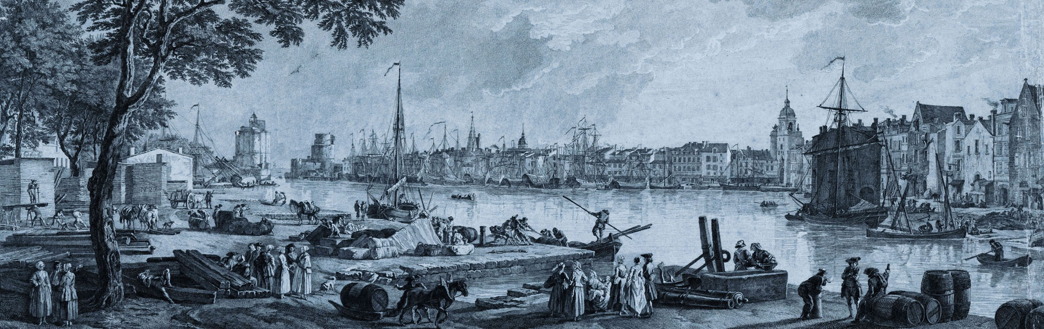 gravure du port de La Rochelle